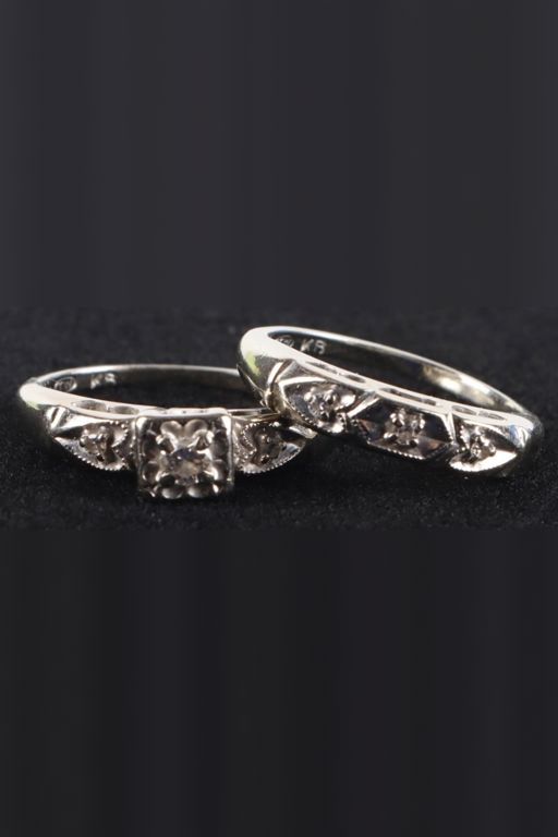 Two 14k Gold Diamond Rings