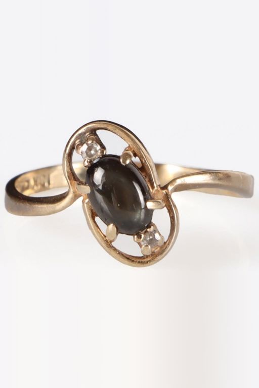 10k Gold Sapphire and Diamond Ring