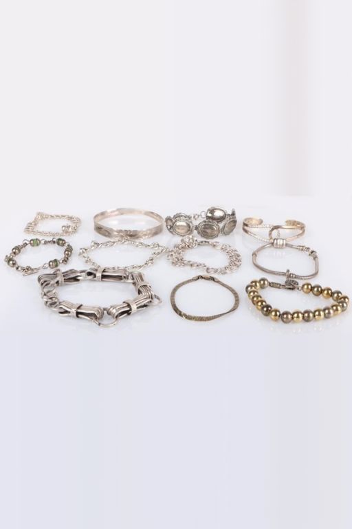 Eleven Sterling Silver Bracelets