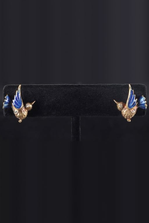Pair of 18k Gold Diamond Earrings