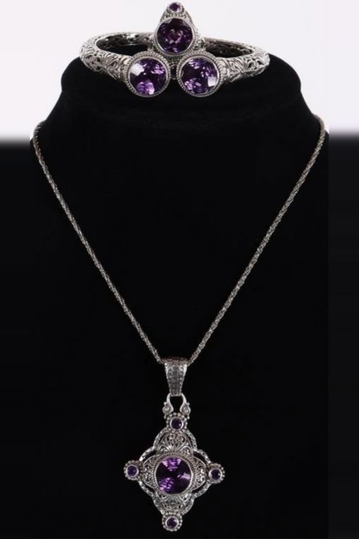 Sterling Silver Spinel Jewelry Set