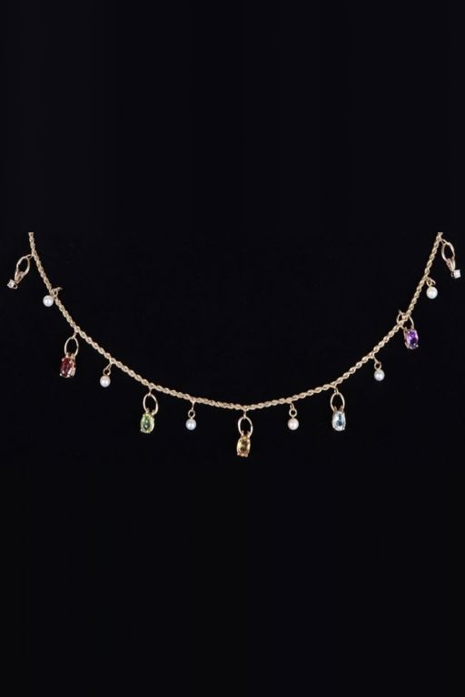 14k Gold Multi-Gem Necklace