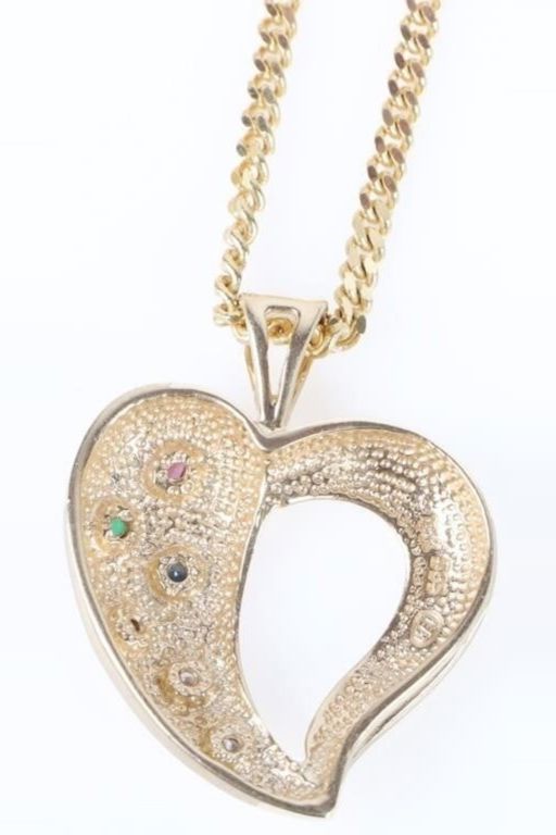 14k Gold Multi-Gem Pendant Necklace