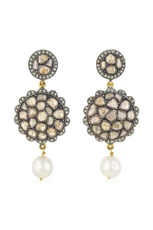 Pearl and Diamond Earrings