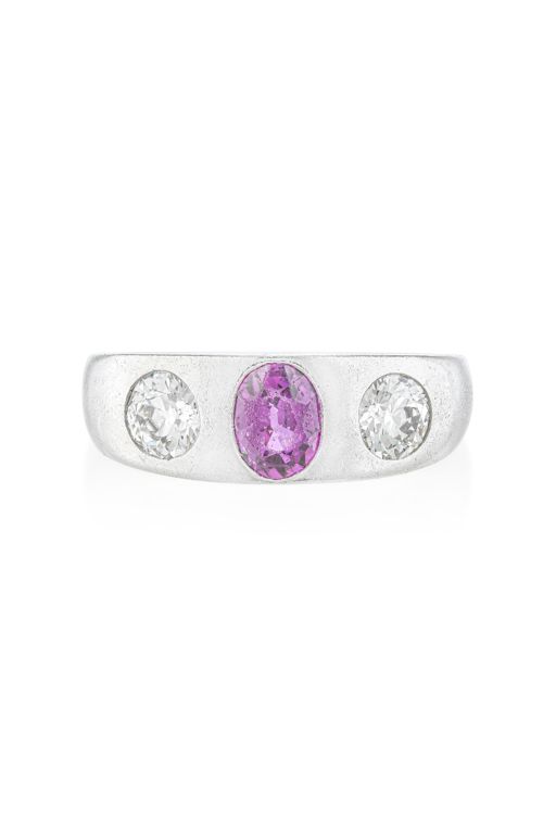 Platinum Ruby and Diamond Ring