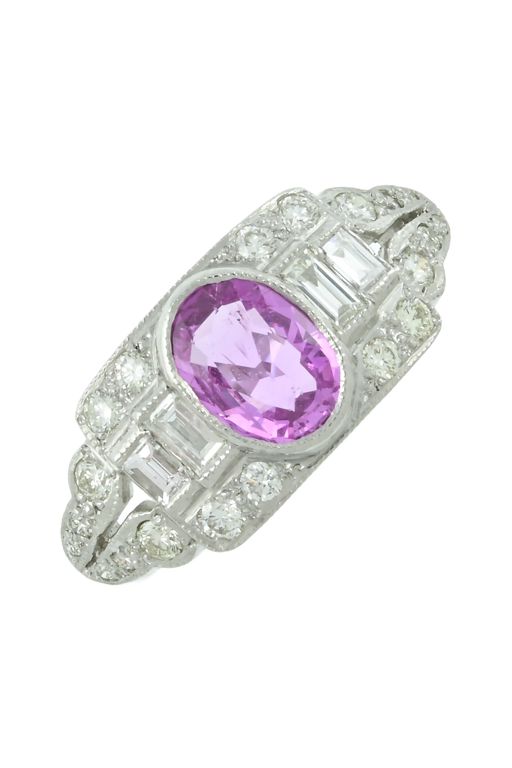 Platinum Sapphire and Diamond Dress Ring
