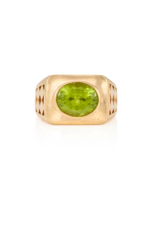 14k Yellow Gold Peridot Ring