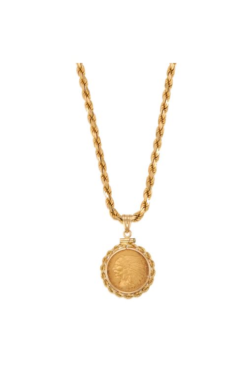 Gold Coin Pendant Necklace