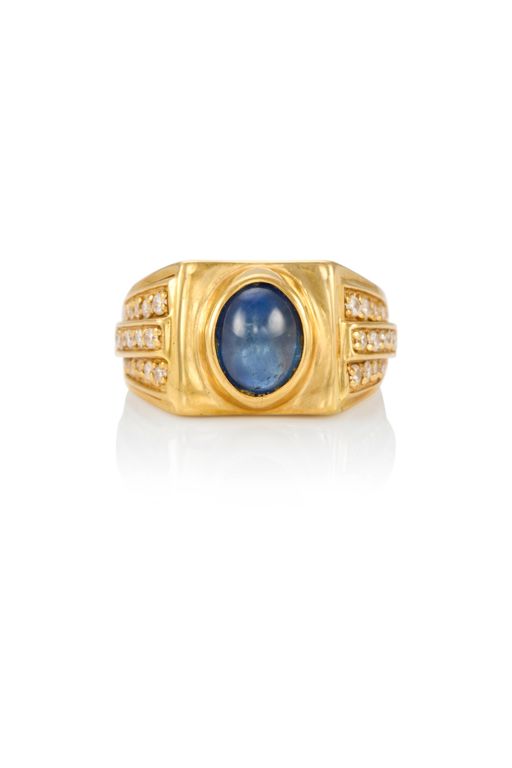 18k Gold Sapphire and Diamond Ring