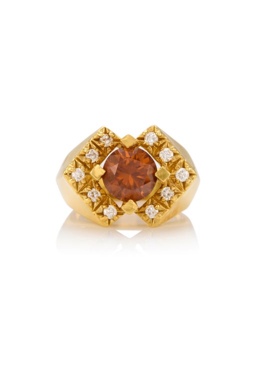 18k Gold Tourmaline and Diamond Ring