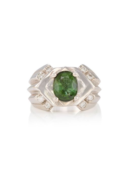 18k Gold Tourmaline and Diamond Ring