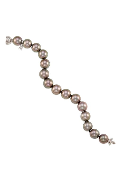 18k Gold Pearl and Diamond Bracelet