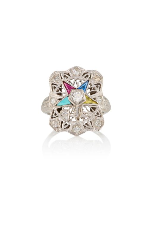 14k Gold Diamond and Multi-Gem Ring