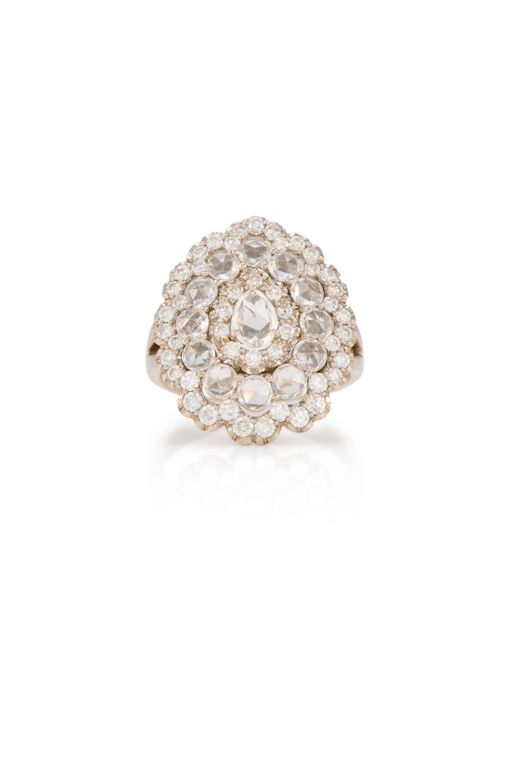18k Gold Moonstone and Diamond Ring
