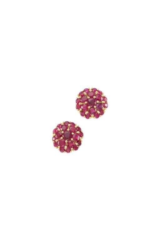 Pair of 18k Gold Ruby Earrings