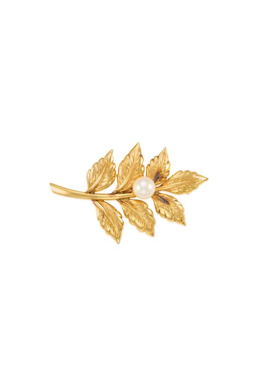 14k Gold Pearl Brooch