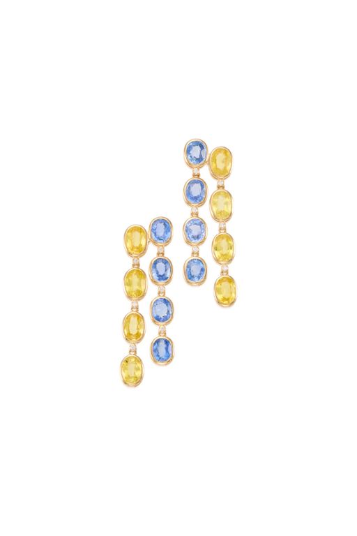 14k Gold Sapphire and Diamond Earrings