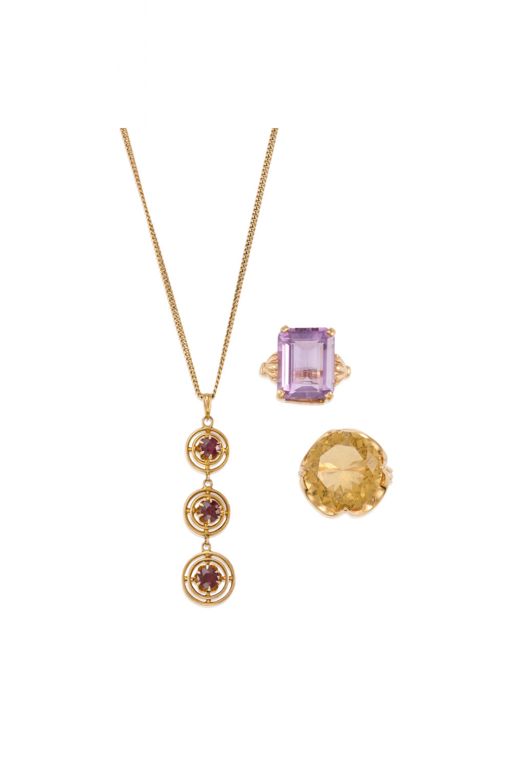 Gold Multi-Gem Jewelry Set