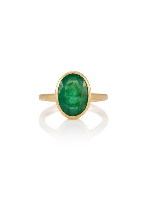 14k Yellow Gold Emerald Ring