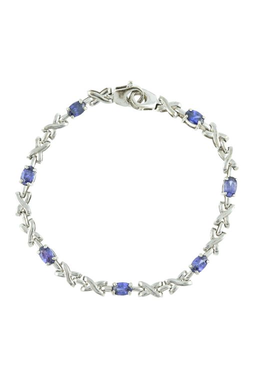 9k White Gold Cubic Zirconia Link Bracelet