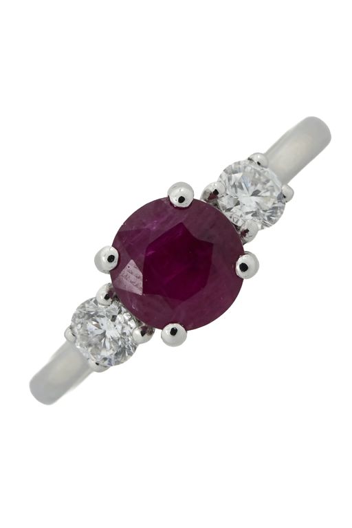 Platinum Ruby and Diamond Ring