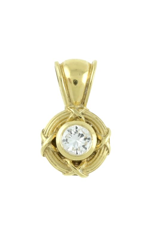 18k Yellow Gold Diamond Pendant