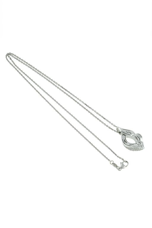 18k White Gold Diamond Pendant Necklace