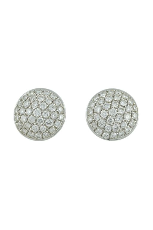 18k White Gold Diamond Cluster Earrings
