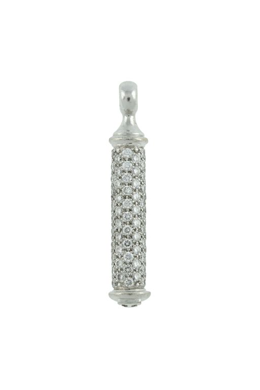 18k White Gold Diamond Shaft Pendant