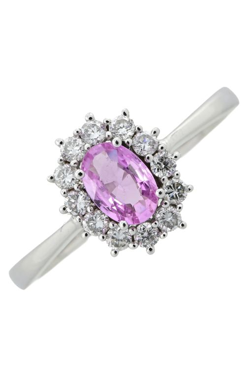 18k White Gold Sapphire and Diamond Cluster Ring