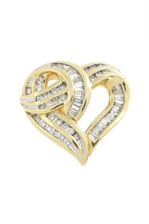 14k Gold Diamond Heart Pendant