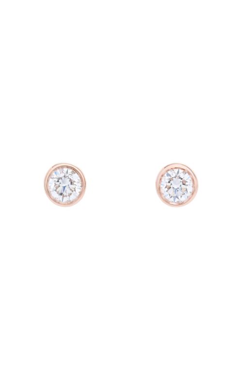 Pair of 18k Gold Diamond Solitaire Earrings
