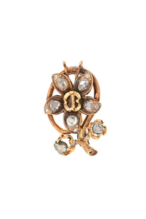 18k Gold Diamond Brooch