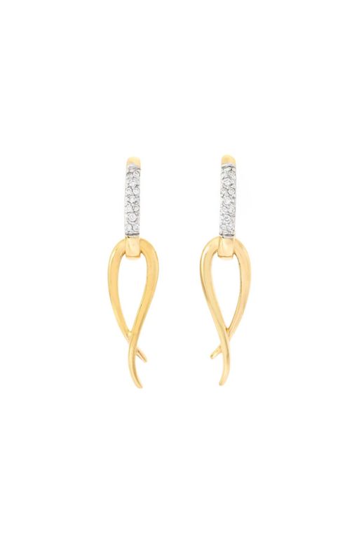 Pair of 18k Gold Diamond Earrings