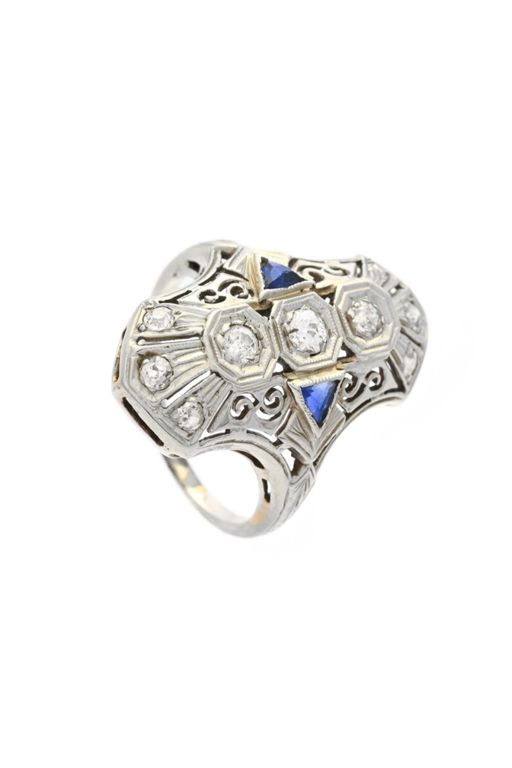 18k Gold Sapphire and Diamond Ring