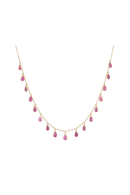 18k Gold Ruby Necklace