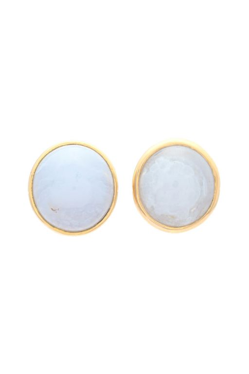 Pair of Gold Chalcedony Earrings