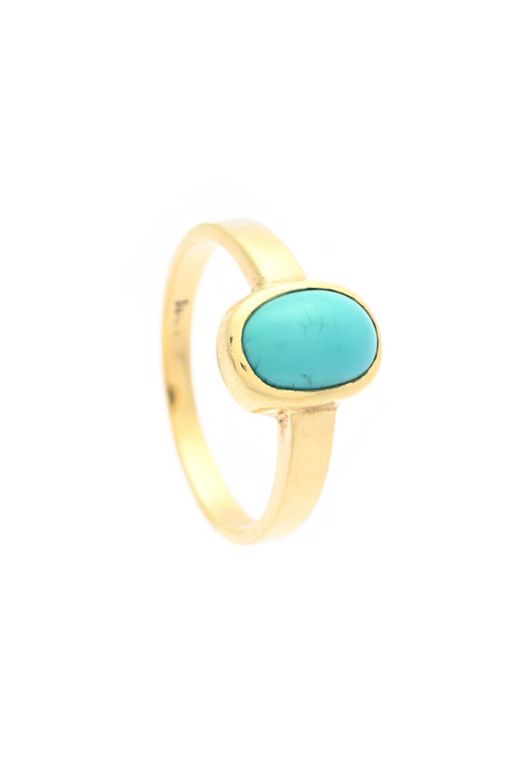 18k Gold Turquoise Ring