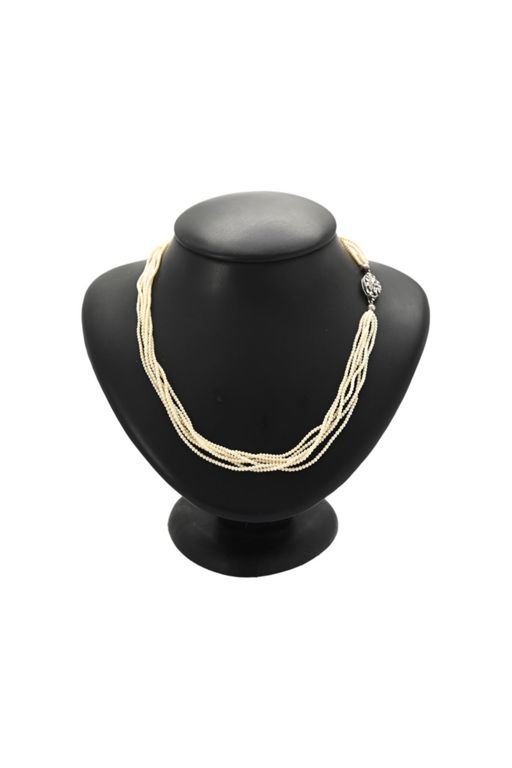Platinum Pearl and Diamond Necklace