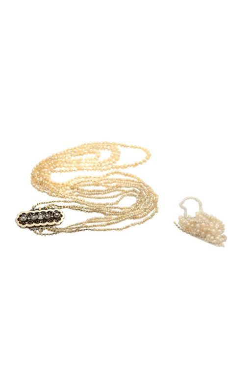 Gold Pearl and Diamond Necklace