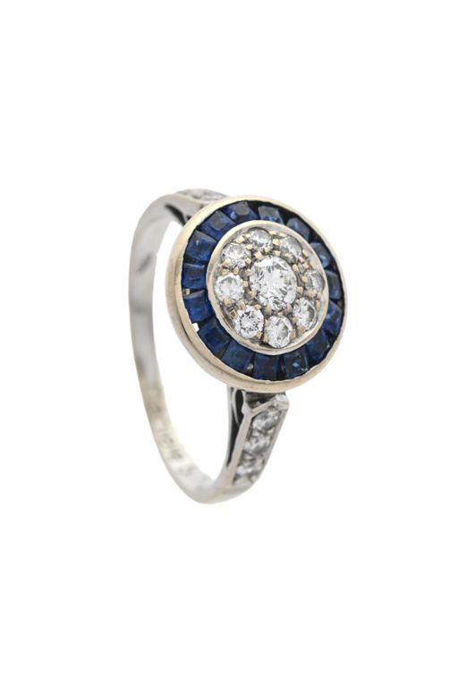 18k Gold Sapphire and Diamond Ring