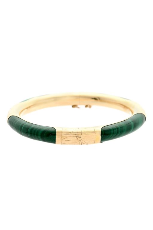 14k Gold Malachite Bracelet