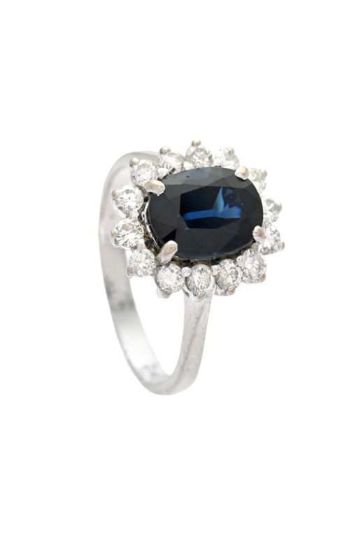 18k Gold Sapphire and Diamond Ring