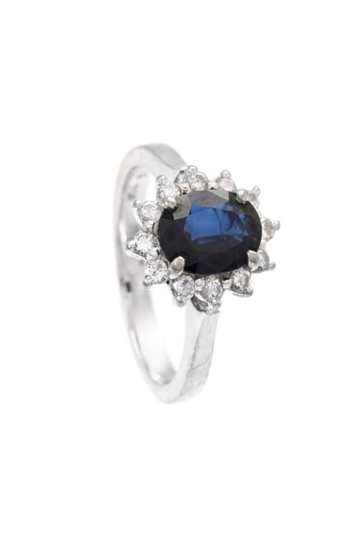 18k Gold Sapphire and Diamond Ring