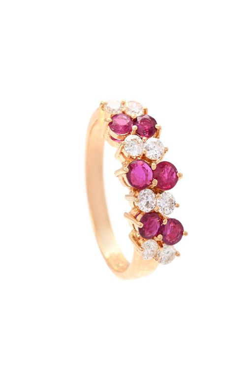 18k Gold Ruby and Diamond Ring