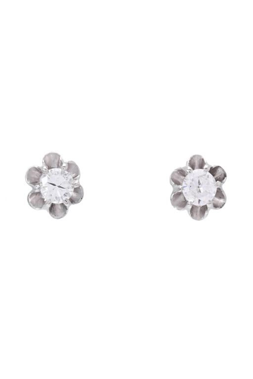 Pair of 18k Gold Diamond Earrings