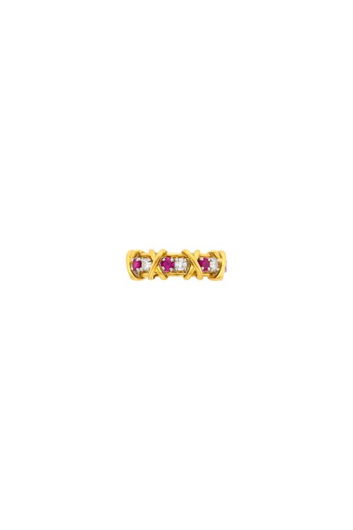 18k Gold Diamond and Ruby Ring
