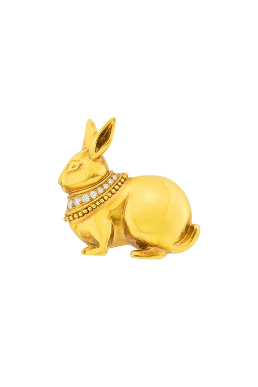 18k Gold Diamond Brooch