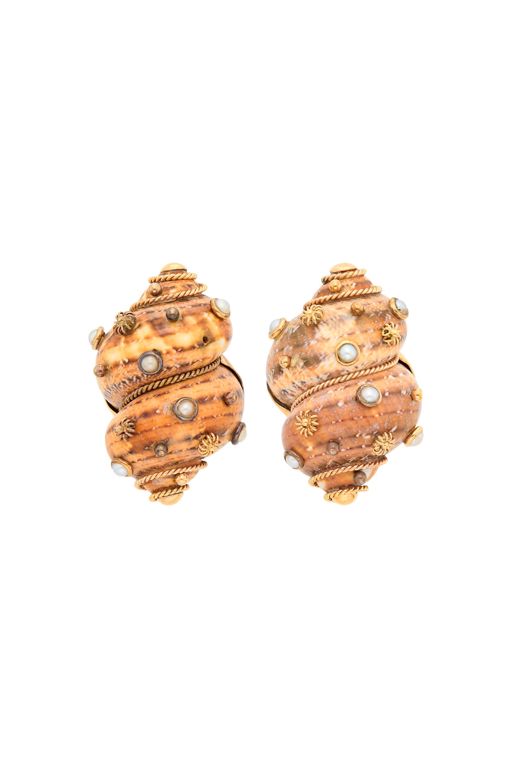 Pair of 14k Gold Pearl Earrings