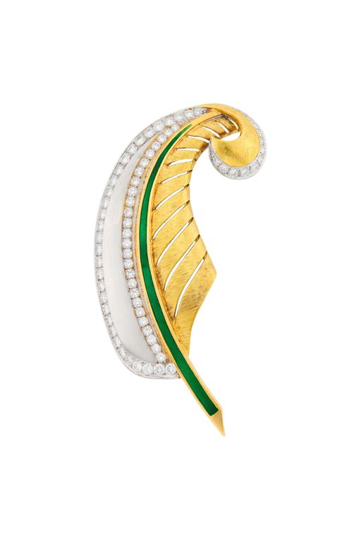 18k Gold Diamond Brooch